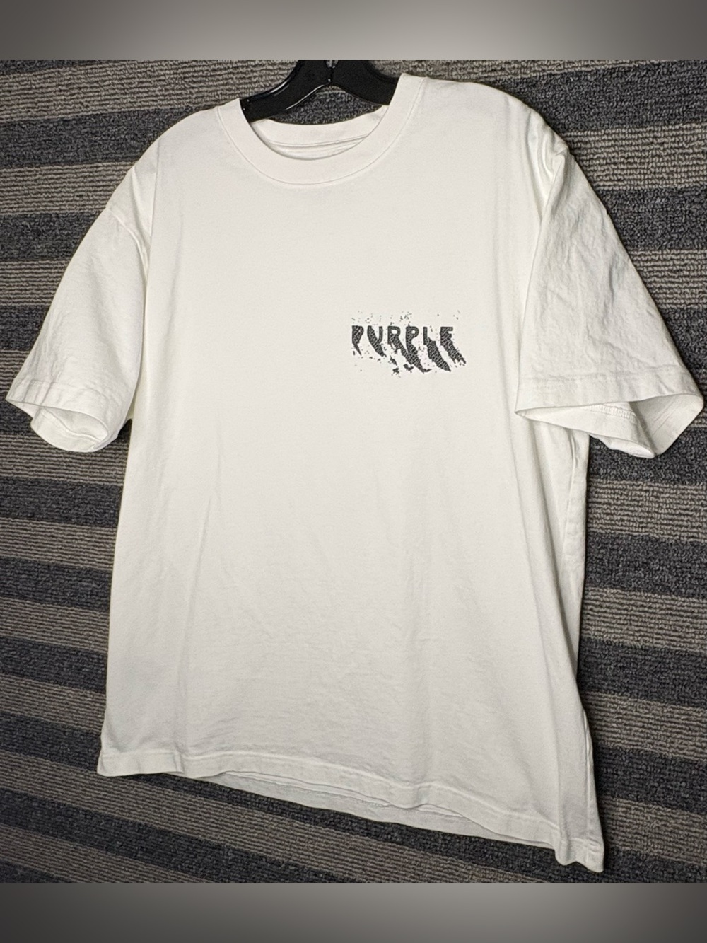 Purple Brand Spell Out White Heavyweight T-Shirt Men’s Large EUC